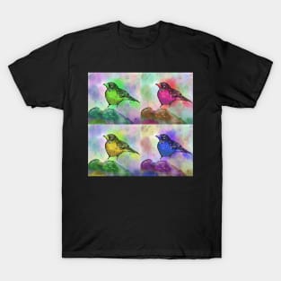 Cute Pop Art Painting of a Robin T-Shirt